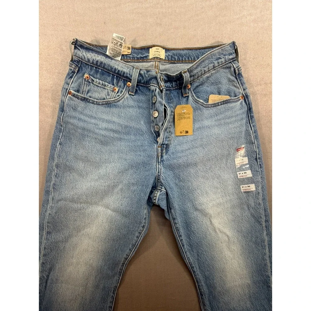 NWT Levi's 501 Curve Men Denim Jeans Button Fly‎ Size 31/30 Stretch Faded